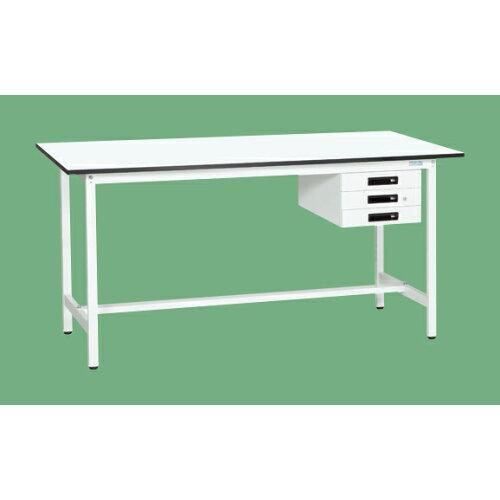 5営業日で発送 サカエ 軽量立作業台KADタイプ 抗菌加工 キャビネット3段付 1800×900×900mm KAD-189CMW 2228317