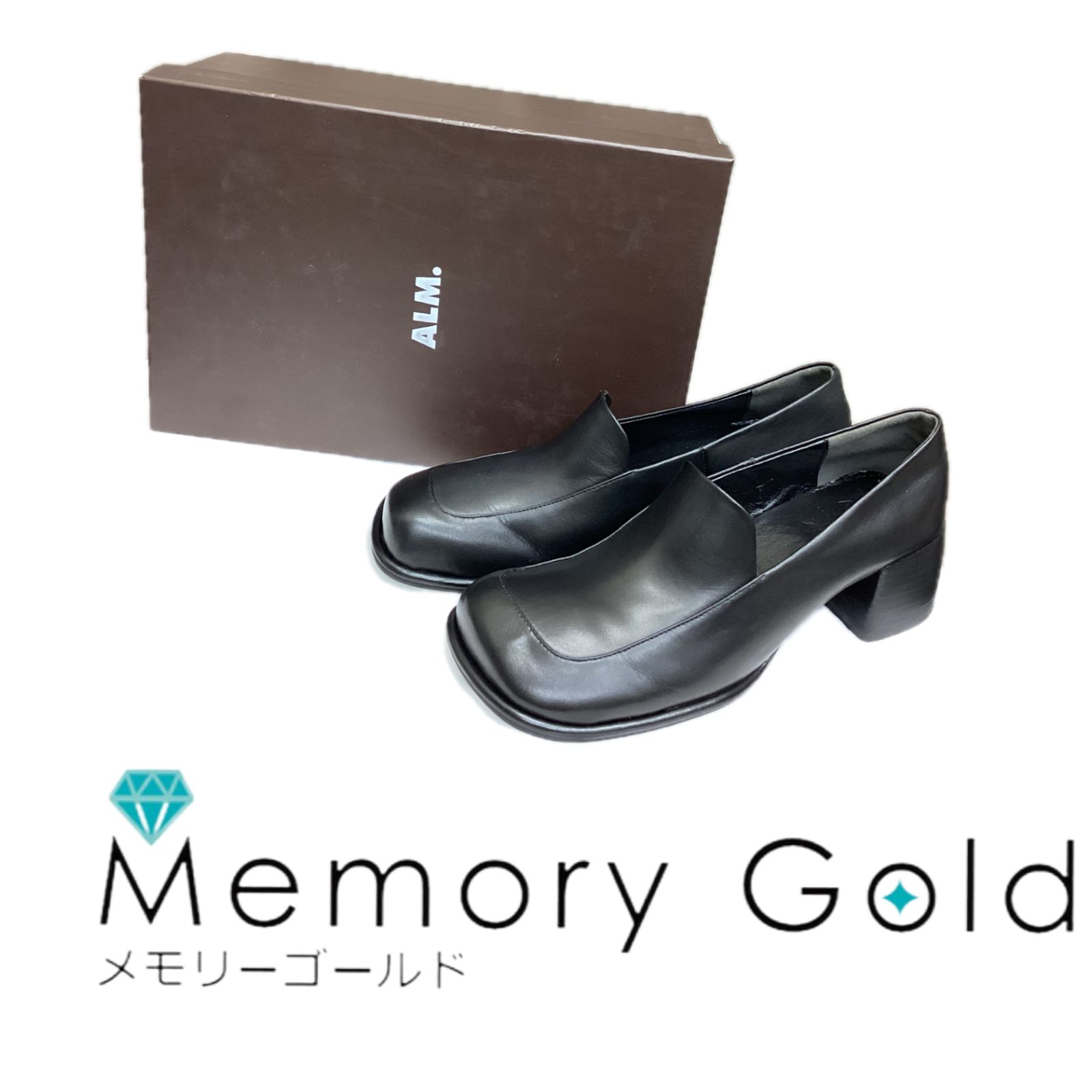 ALM. アルム レザーパンプス TICO LEATHER PUMPS AL 069 BLACK 38 定価27 500円