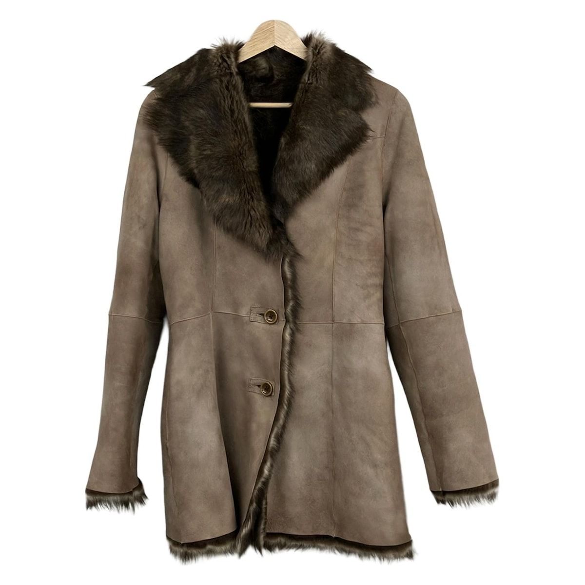 ICB アイシービー コート サイズ11 M レディース - ブラウン×ダークブラウン 長袖 ムートン 冬