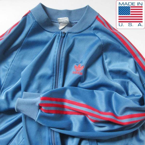 美品 80s USA製 adidas アディダス トラック ジャケット L-TALL