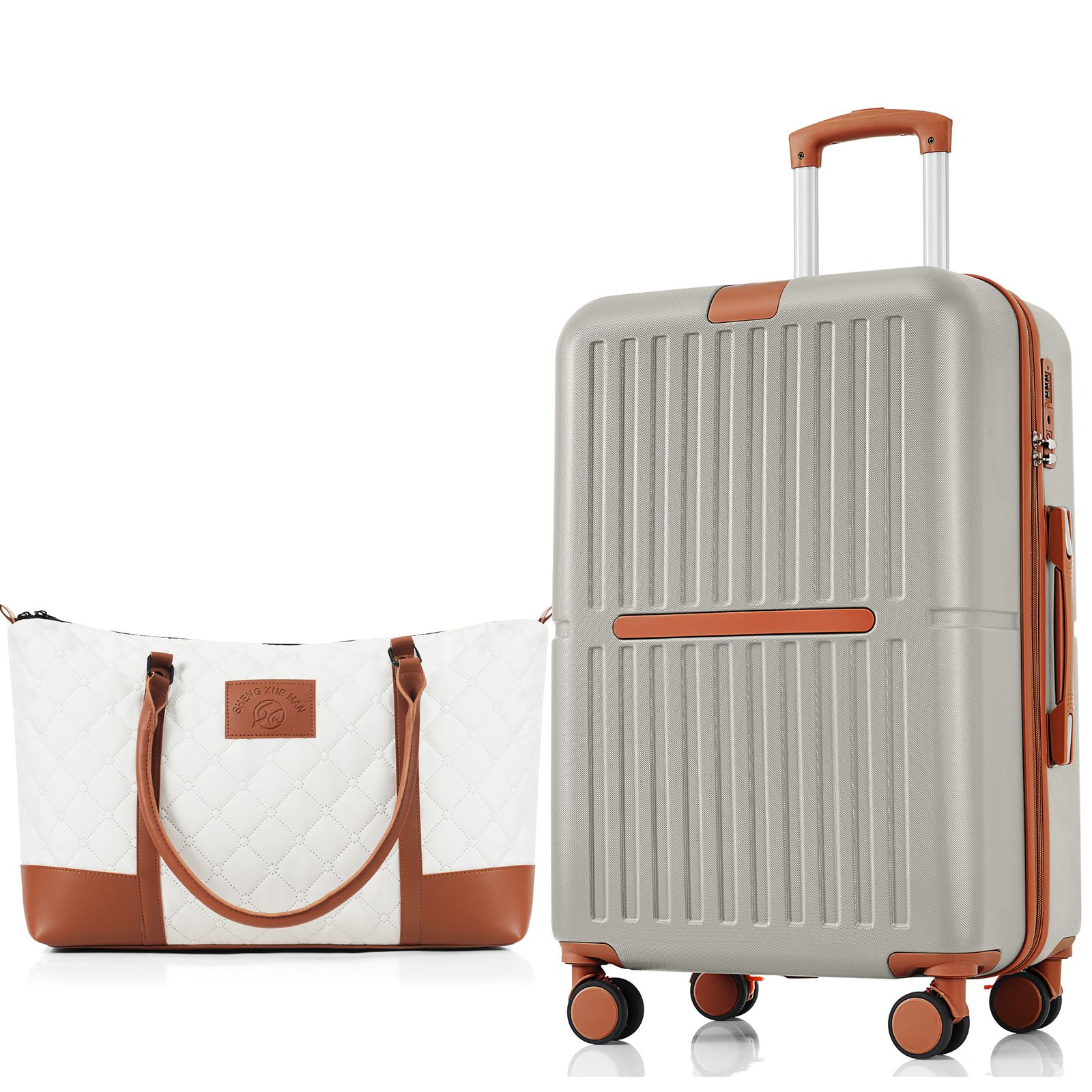 スーツケース Mサイズ トートバッグ ハンドバッグ レディース バッグ 手提げ 大容量 USBポート付き キャリーケース ストッパー付き カップホルダー付き フック式底足 3日 7日 ダブルキャスター 中型