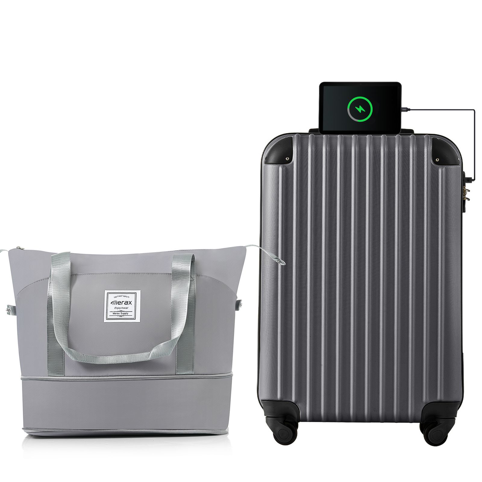 スーツケース Sサイズ USB充電ポート付き ドリンクホルダー付き キャリーケース キャリーバッグ 2日 3日 小型 TSAロック搭載 トートバッグ ハンドバッグ レディース バッグ 軽い