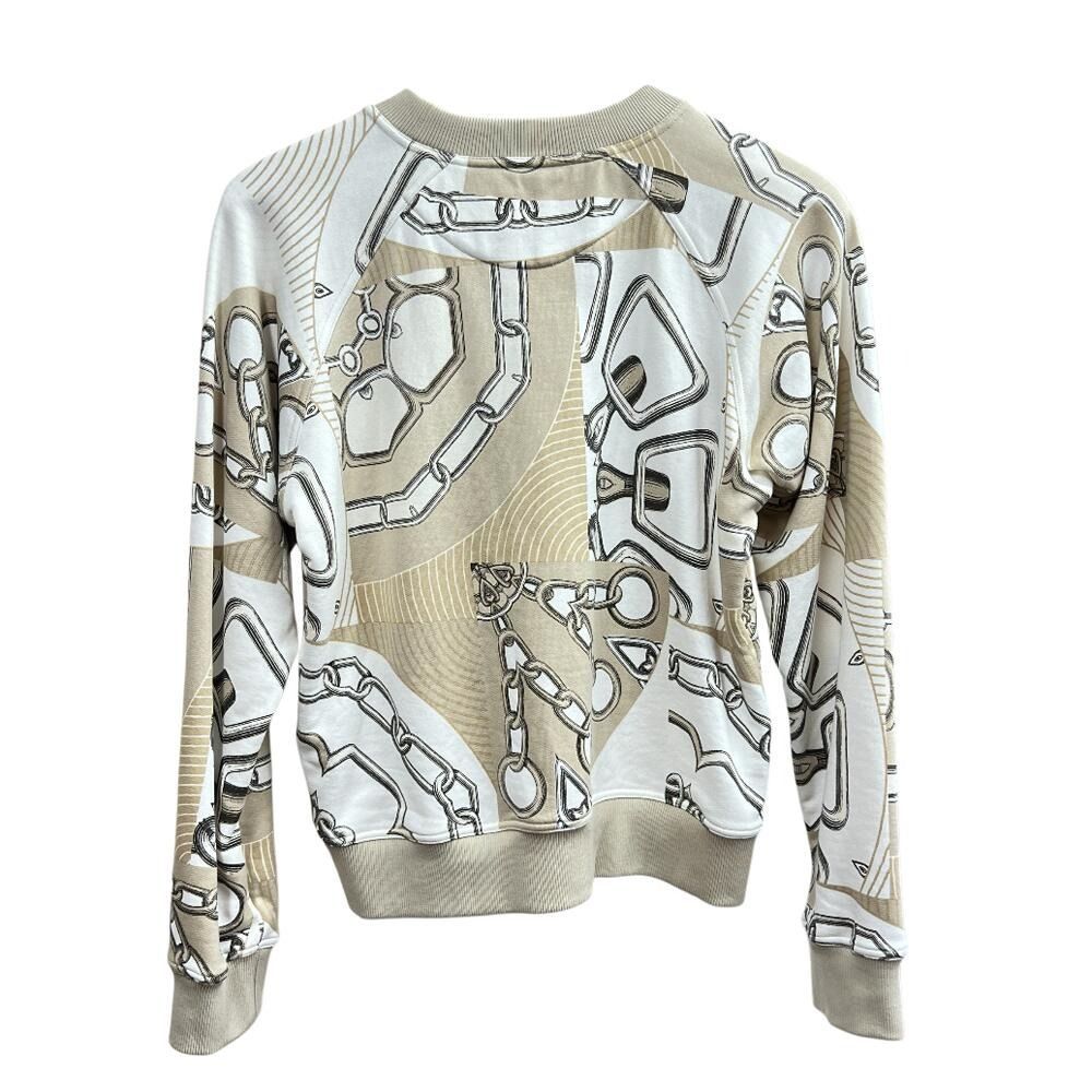 HERMES エルメス スウェット カレイドスコープ エフェクト トレーナー トップス プレタポルテ サイズ36 36 コットン 約Sサイズ ベージュ レディース 服 アパレル お洒落 ブランドギャラリー東心斎橋店