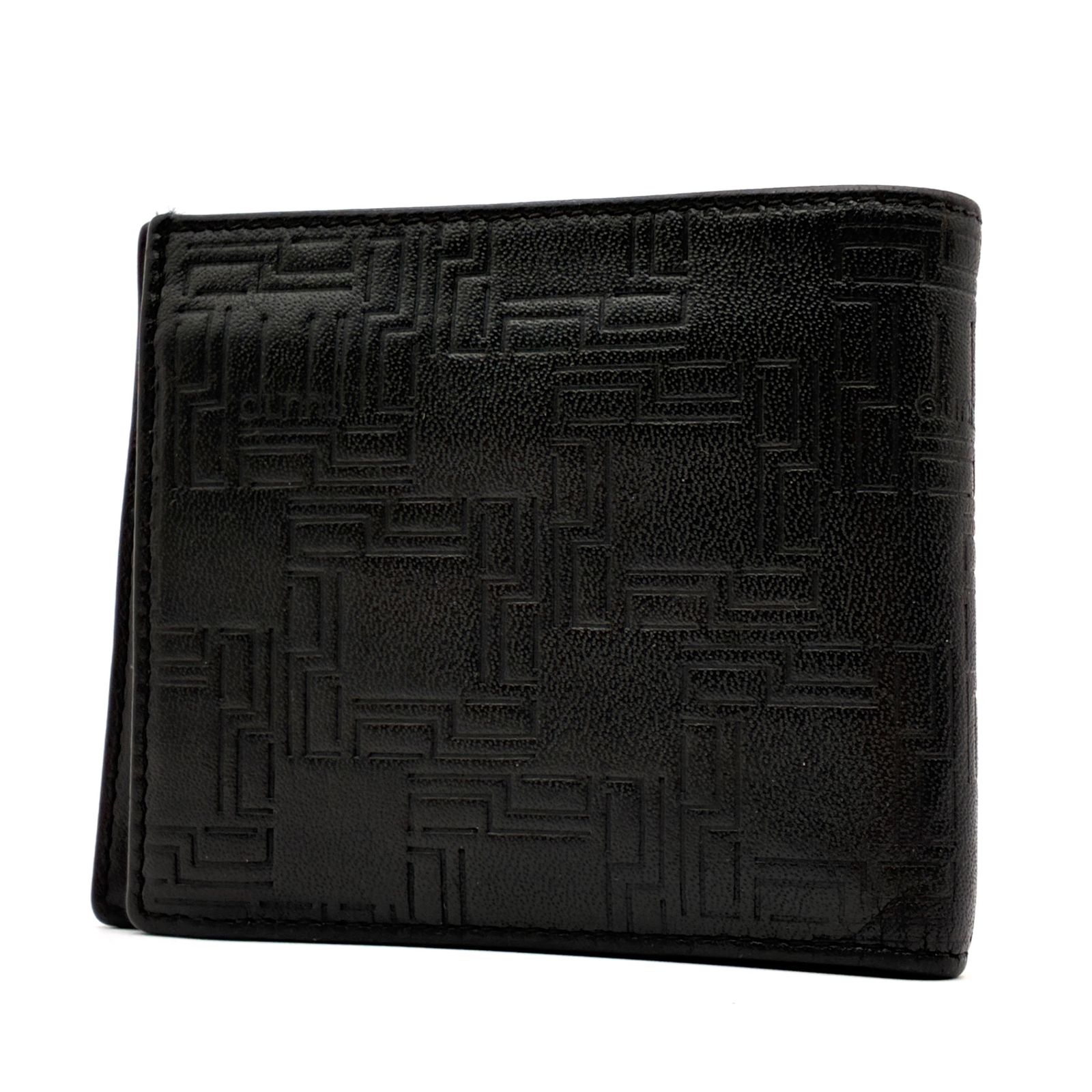 dunhill ダンヒル 二つ折り財布 コンパクトウォレット 総柄 ロゴ メンズ ビジネス 小銭入れあり ブラック