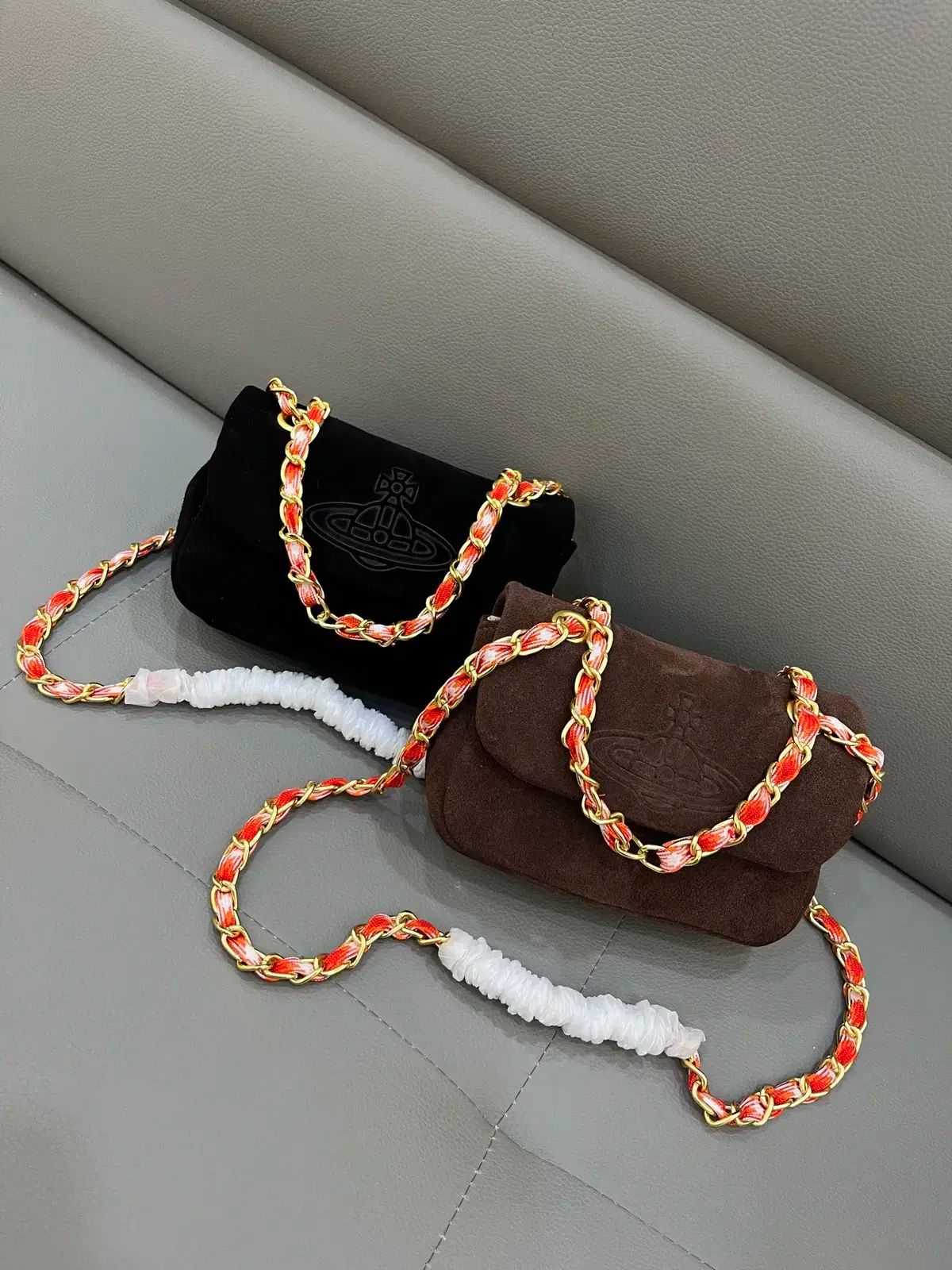 Vivienne Westwood ヴィヴィアン ウエストウッド クロスバック スウェード ブラウン ブラック レディース