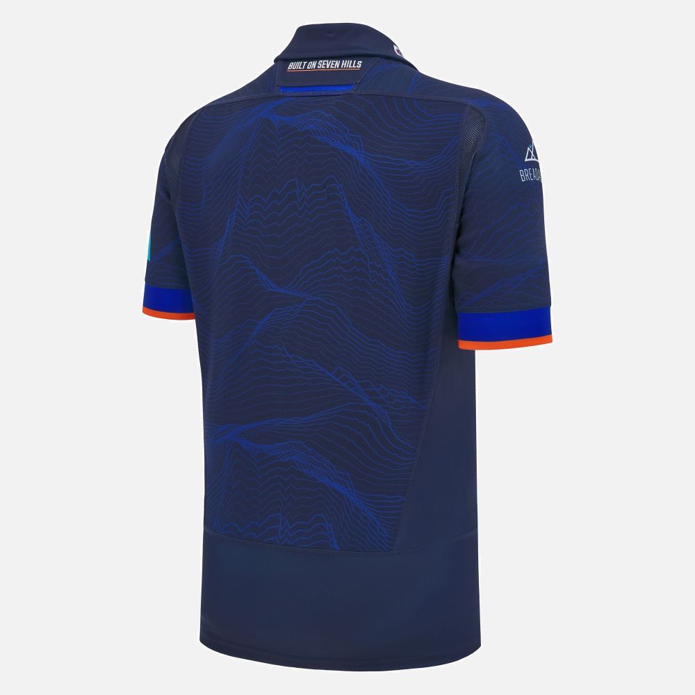 マクロン ラグビー エディン 2025 2026 アウェイ マッチ シャツ ジャージ 白 ホワイト 紺 ネイビー オレンジ モデル 日本未発売