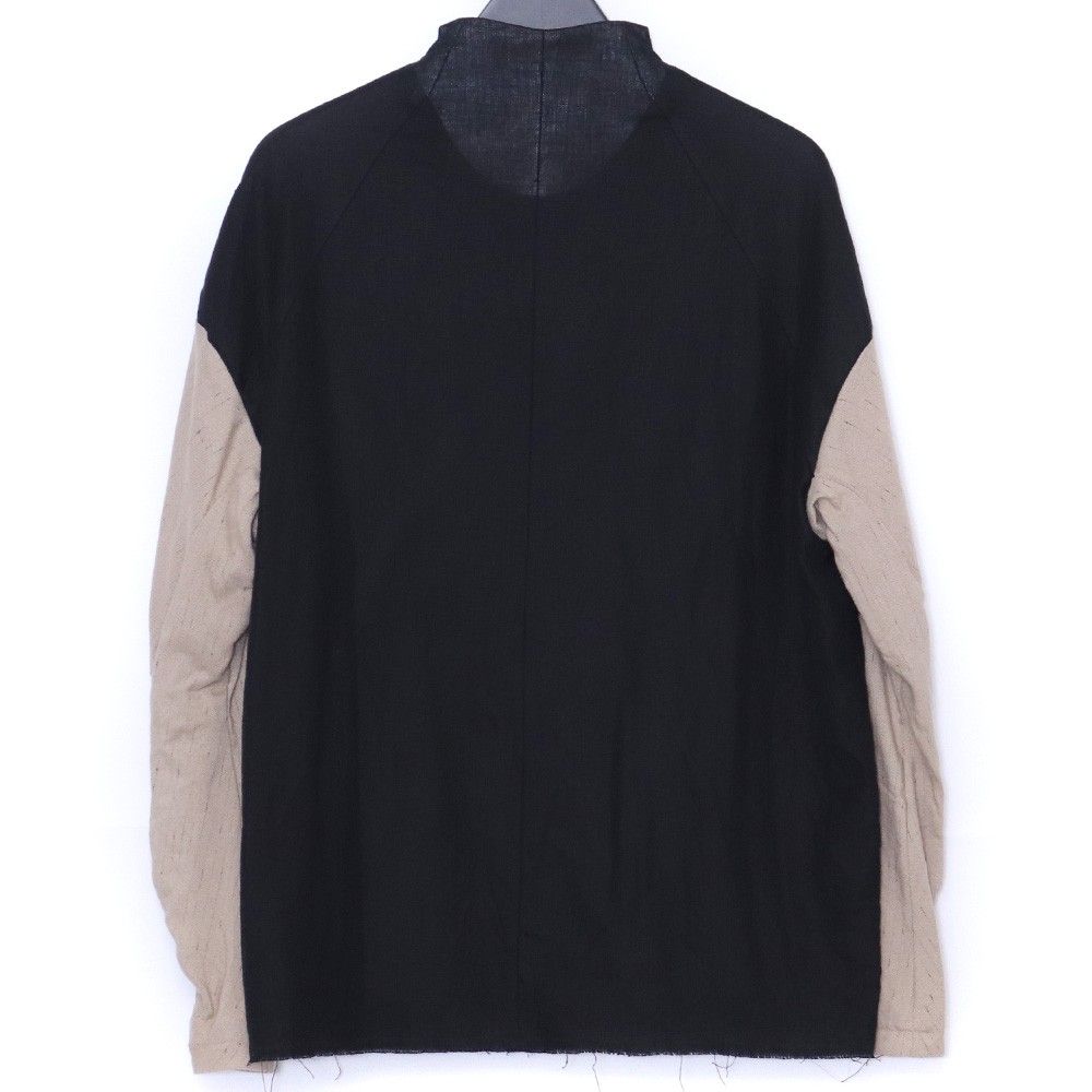 DEVOA Jacket Linen Viscose Cotton サイズ2 ブラック ベージュ JKK-BSKJ