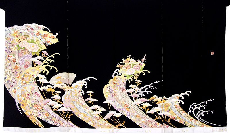 京友禅本加工手描き染 本金彩創作品