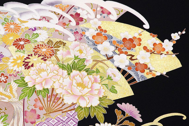 京友禅本加工手描き染 本金彩創作品