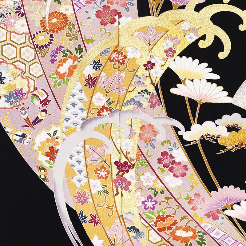 特撰正倉院祝い波熨斗図黒留袖