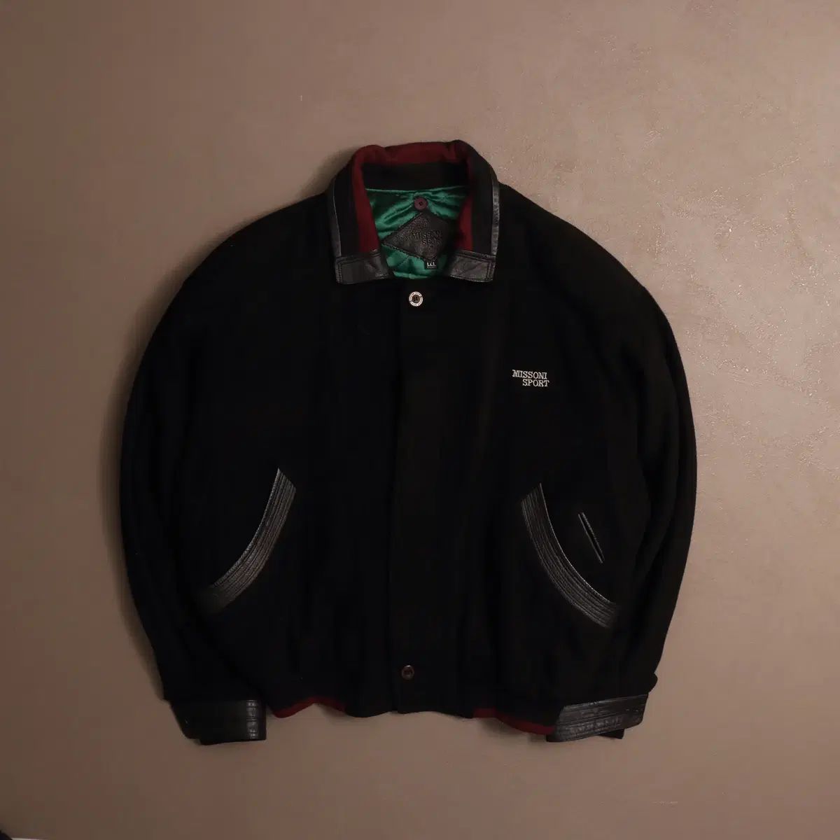 90 s MISSONI ミッソーニ スポーツ ビックロゴ ウール ブルゾン A1450