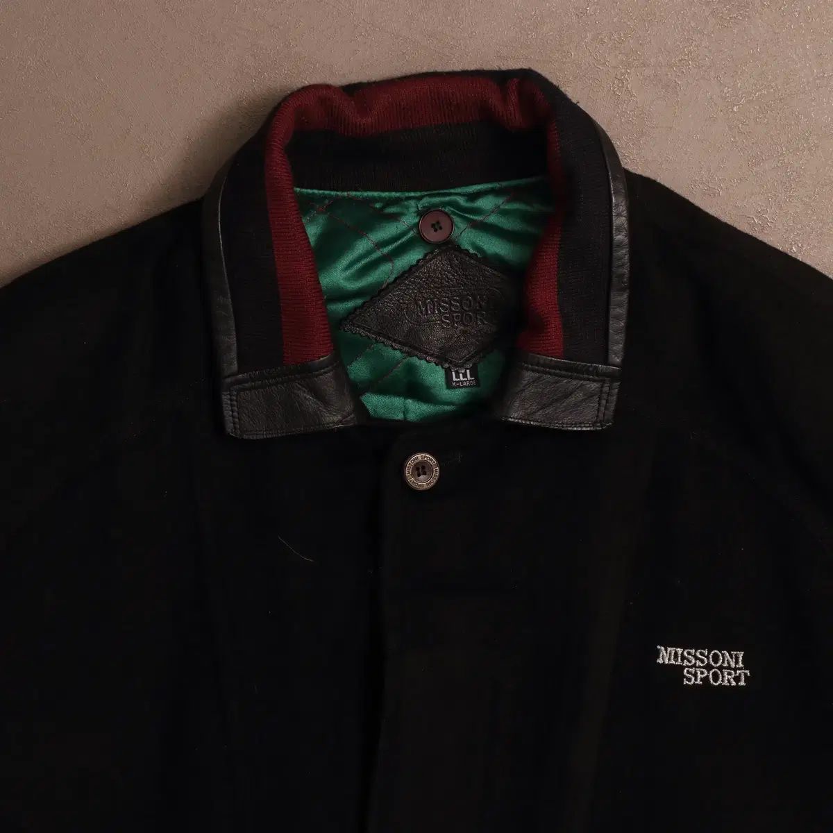 90 s MISSONI ミッソーニ スポーツ ビックロゴ ウール ブルゾン A1450
