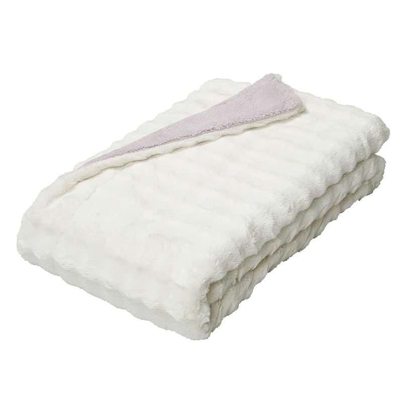 彡nishikawa 西川 セブンデイズ 速暖 2枚合わせ 毛布 シングル 洗える ファー＆ボア 両面使える 触れた瞬間あったか ふんわり 柔らか 独自の備長炭特殊紡績糸を使用 接触温感 保温性 吸湿発熱 ホッとねる 冬 アイボリー FQ050850