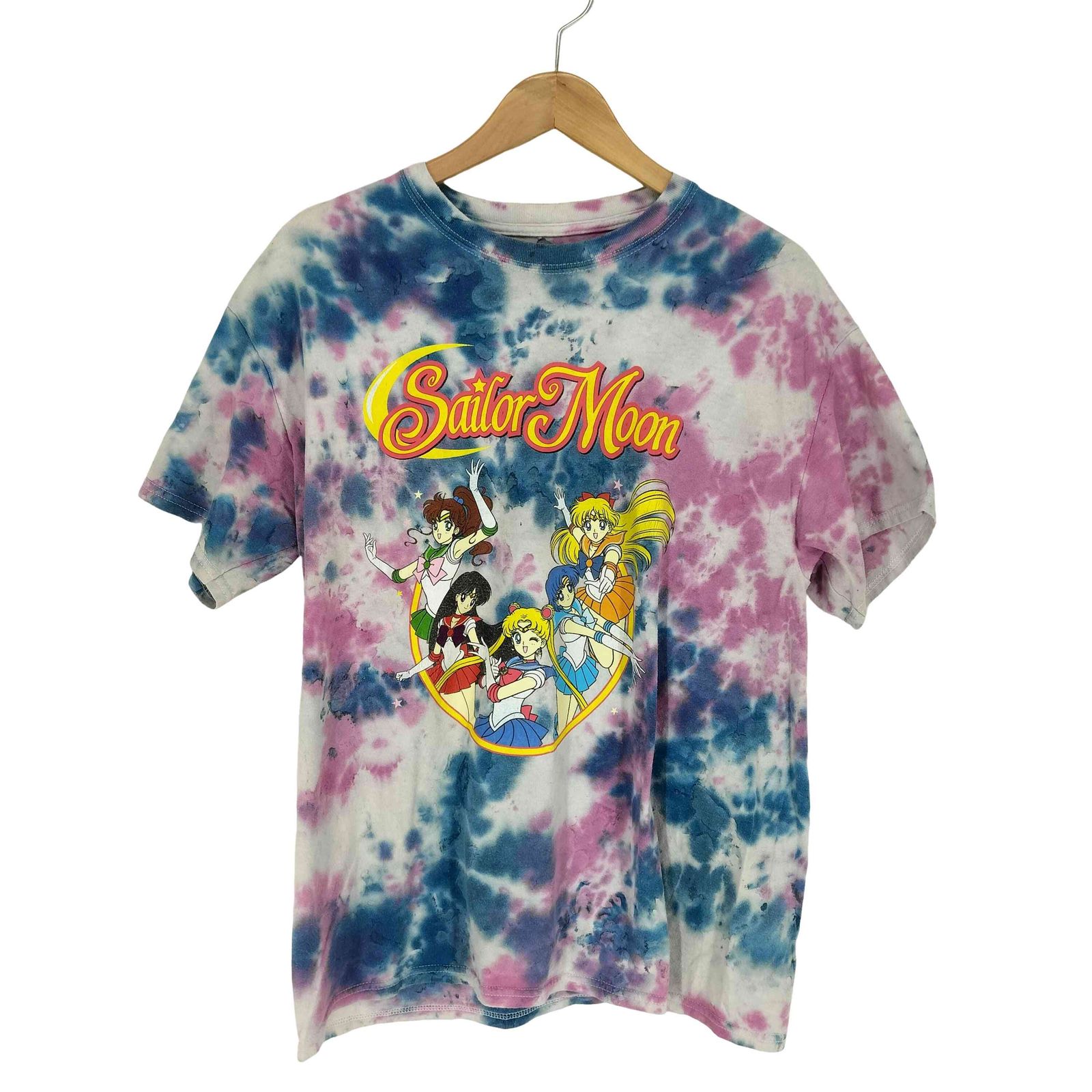 ユーズドフルギ USED古着 00S アニメプリントタイダイ染め S/S Tシャツ メンズ L