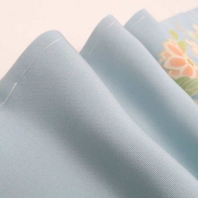 ❁tomihisa❁ 白木周生 白木染匠 お仕立て上がり品 金駒 相良刺繍 着物 トールサイズ 晴れの日を優しく包みこむ浅縹色の光 訪問着 7138