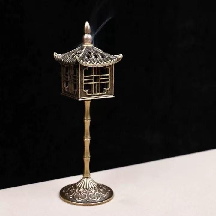 銅 細工 宮灯香炉 沈香炉 高足炉 香道具 装飾品 工芸品 置物 - メルカリ