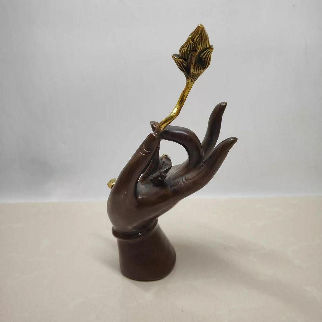 銅細工 仏手蓮華 開運風水 招財 現代工芸品 装飾品 置物 - メルカリ