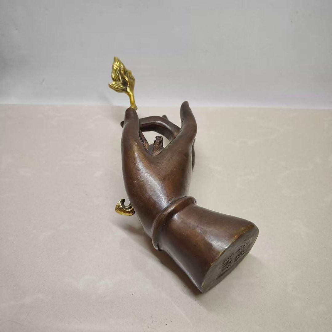 銅細工 仏手蓮華 開運風水 招財 現代工芸品 装飾品 置物 - メルカリ