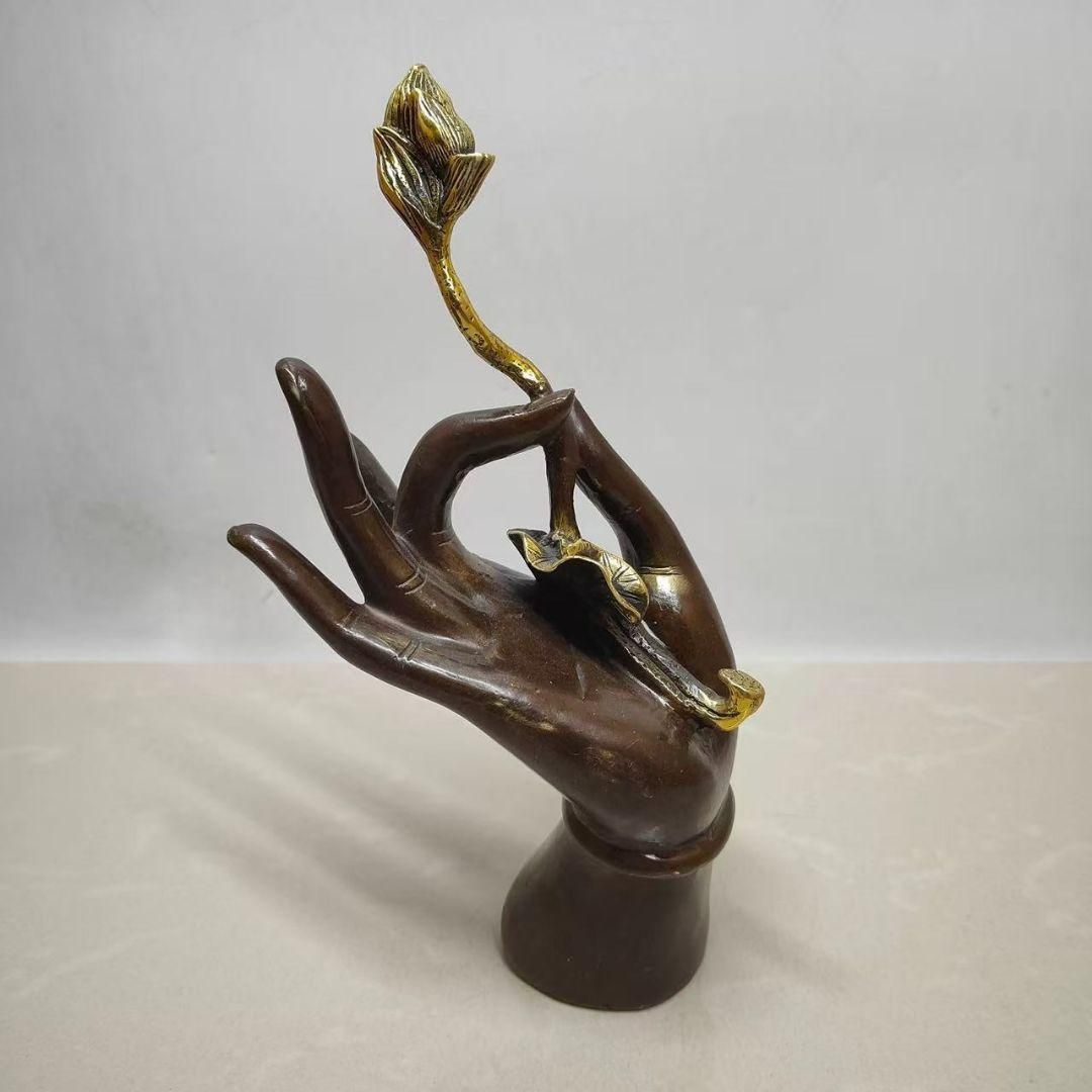 銅細工 仏手蓮華 開運風水 招財 現代工芸品 装飾品 置物 - メルカリ