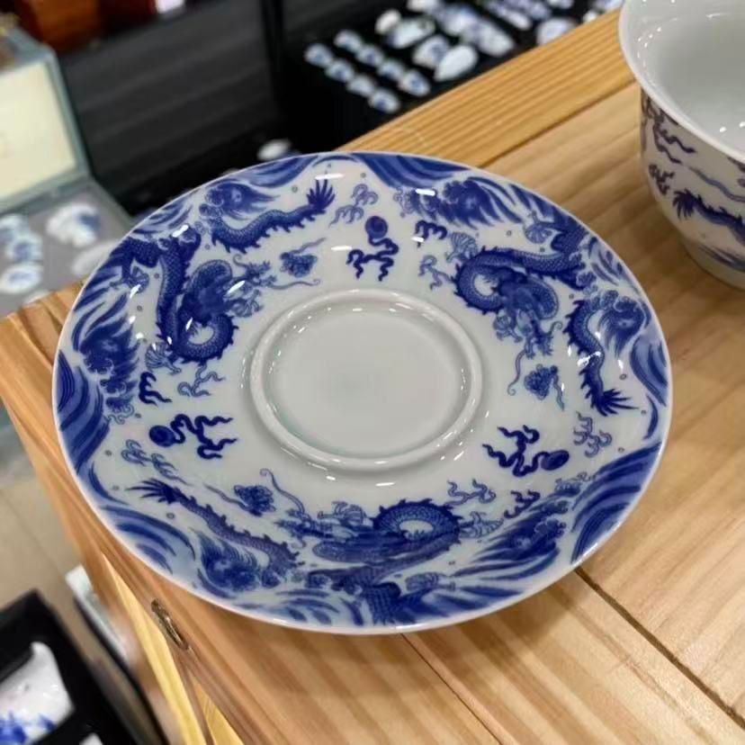 中国茶器 青花磁竜紋三才蓋碗 茶道具 煎茶器 未使用品 - メルカリ