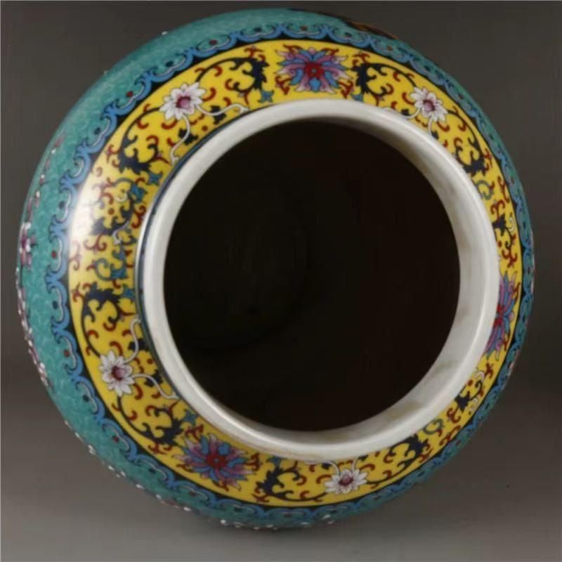 琺瑯彩祥鳳凰花鳥将軍壺 景徳鎮 陶磁器 装飾品 現代工芸品 美術品 置物