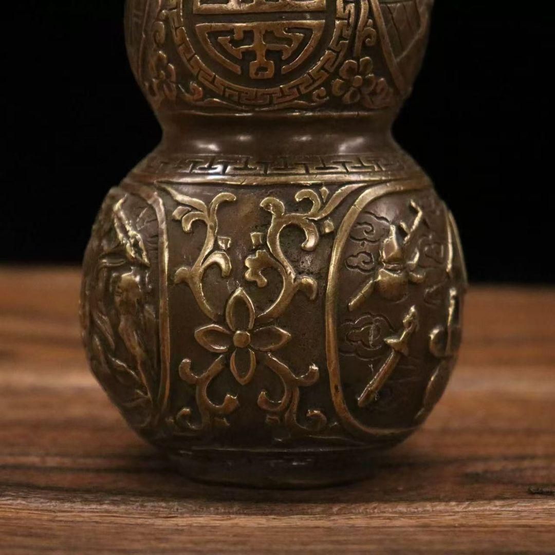 銅製 法器開口八仙瓢 事務室 応接間 玄関鎮宅辟邪 開運風水招財置物