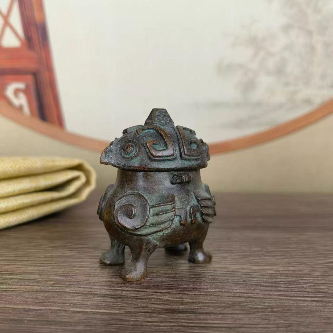 銅製 鶴尊 茶道具 香道具 装飾品 工芸品 置物 - メルカリ