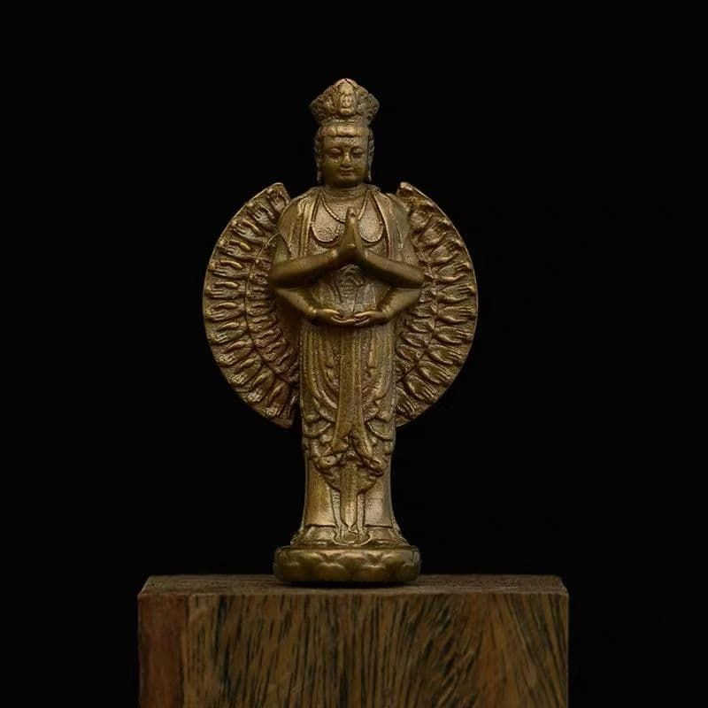 仏教美術 仏像 千手観世音像 小仏像 銅製 銅器 - メルカリ