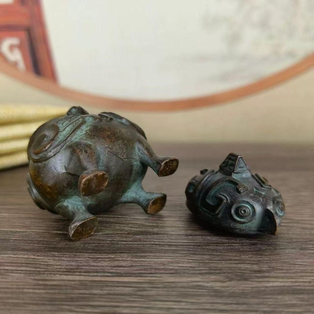 銅製 鶴尊 茶道具 香道具 装飾品 工芸品 置物 - メルカリ