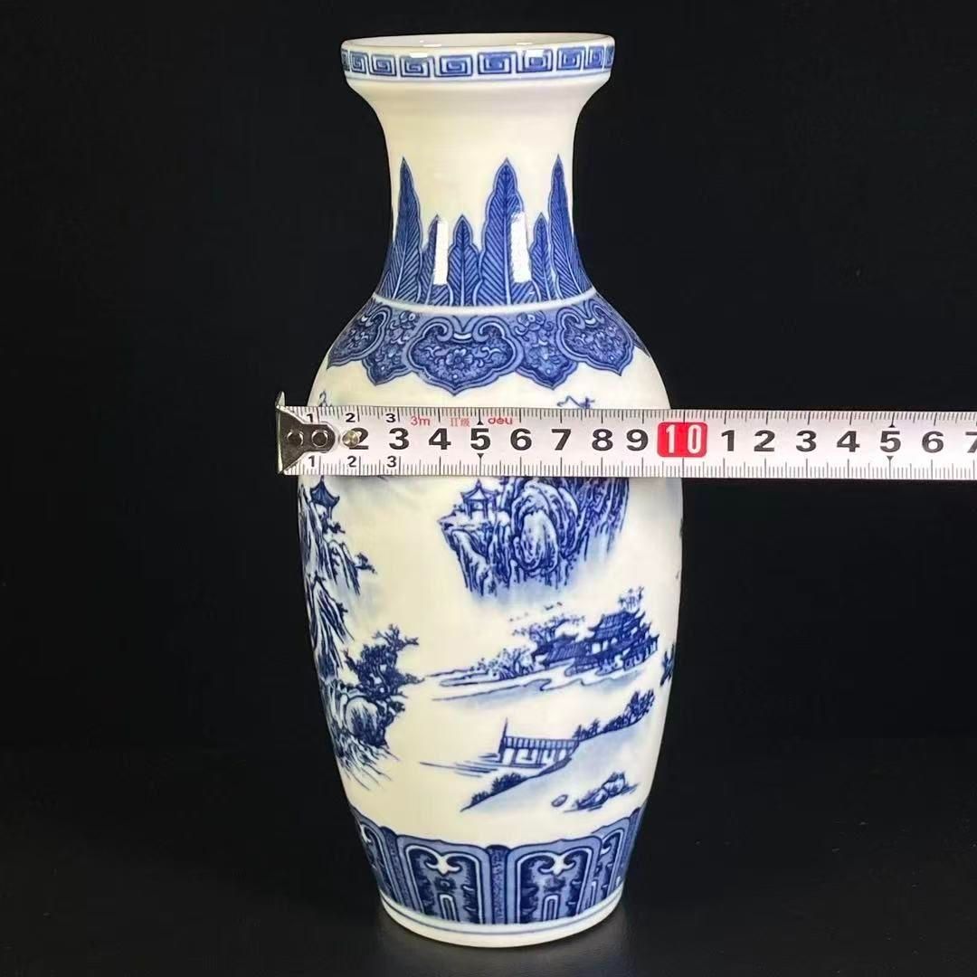 鯖山水賞瓶 工芸品 陶磁器 装飾品 花瓶 花器 美品 美術品 置物 陶芸