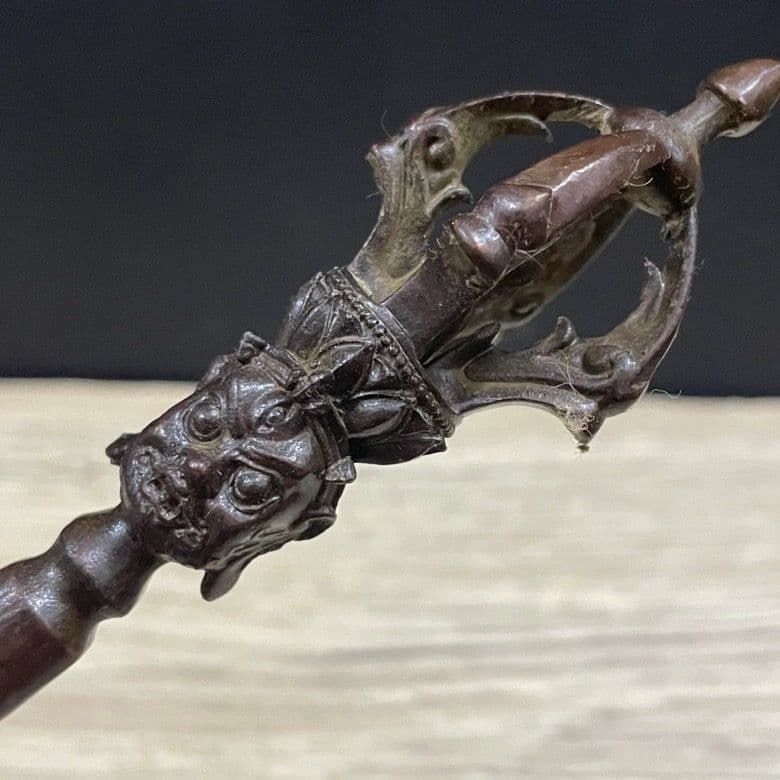 銅細工 五股金剛杵 法器 金剛尖 鎮宅辟邪 開運 風水 招財 置物 工芸品