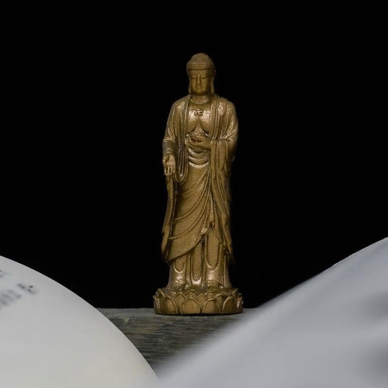 仏教美術 仏像 西方三聖阿弥陀仏像 小仏像 銅製 銅器 - メルカリ