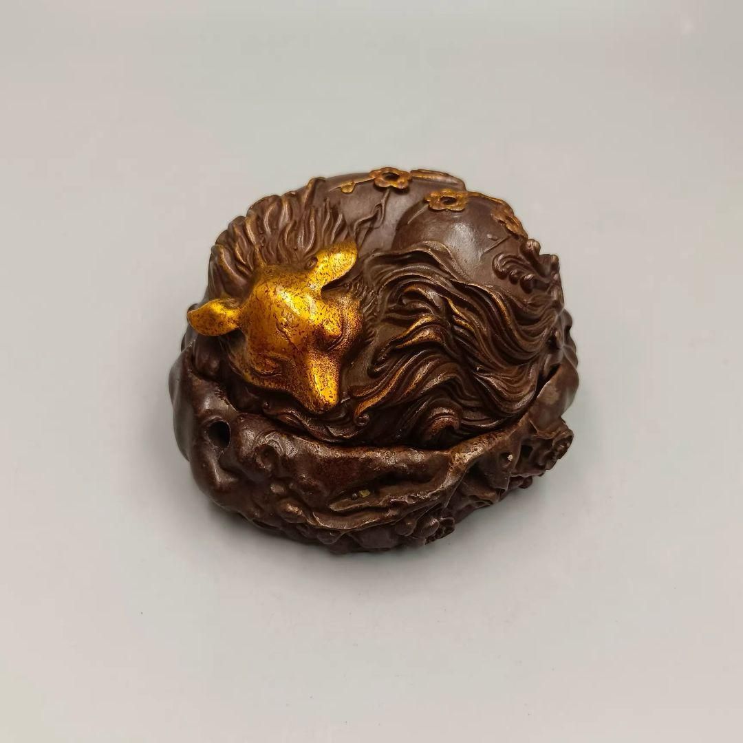 銅細工 九尾狐薫香炉 吉祥九尾狐 茶室禅意薫香炉 装飾品 工芸品 置物 銅細工 九尾狐薫香炉 吉祥九尾狐 茶室禅意薫香炉