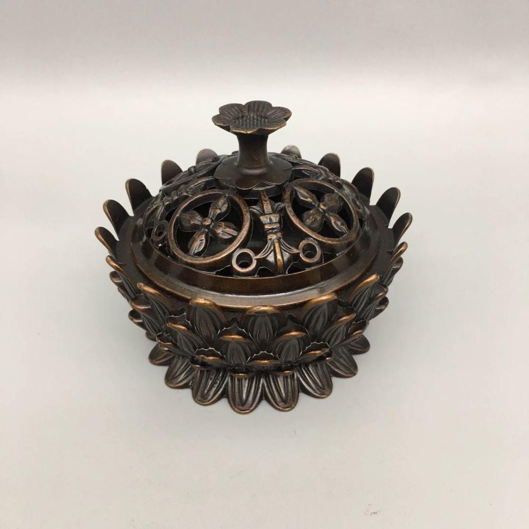 銅細工 香炉 蓮華香炉 禅意薫香炉 茶道沈香炉 香道具 装飾品 工芸品 置物 銅細工 香炉 蓮華香炉 禅意薫香炉 茶道沈香炉 香道具 装飾品