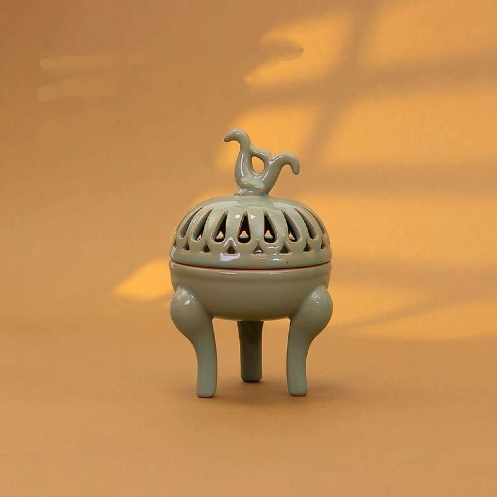 香炉 陶磁 三足檀盤香炉 沈香 茶道 置物 - メルカリ