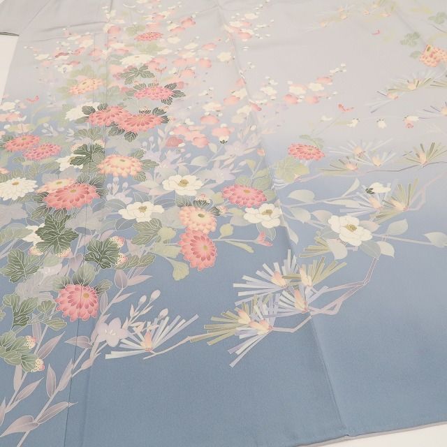 ❁tomihisa❁新品 手描き友禅 落款 茂樹 着物 正絹 仕付け糸付”優美な