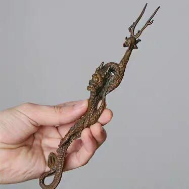 銅細工 盤竜壺叉 茶道具 装飾品 工芸品 置物 - メルカリ