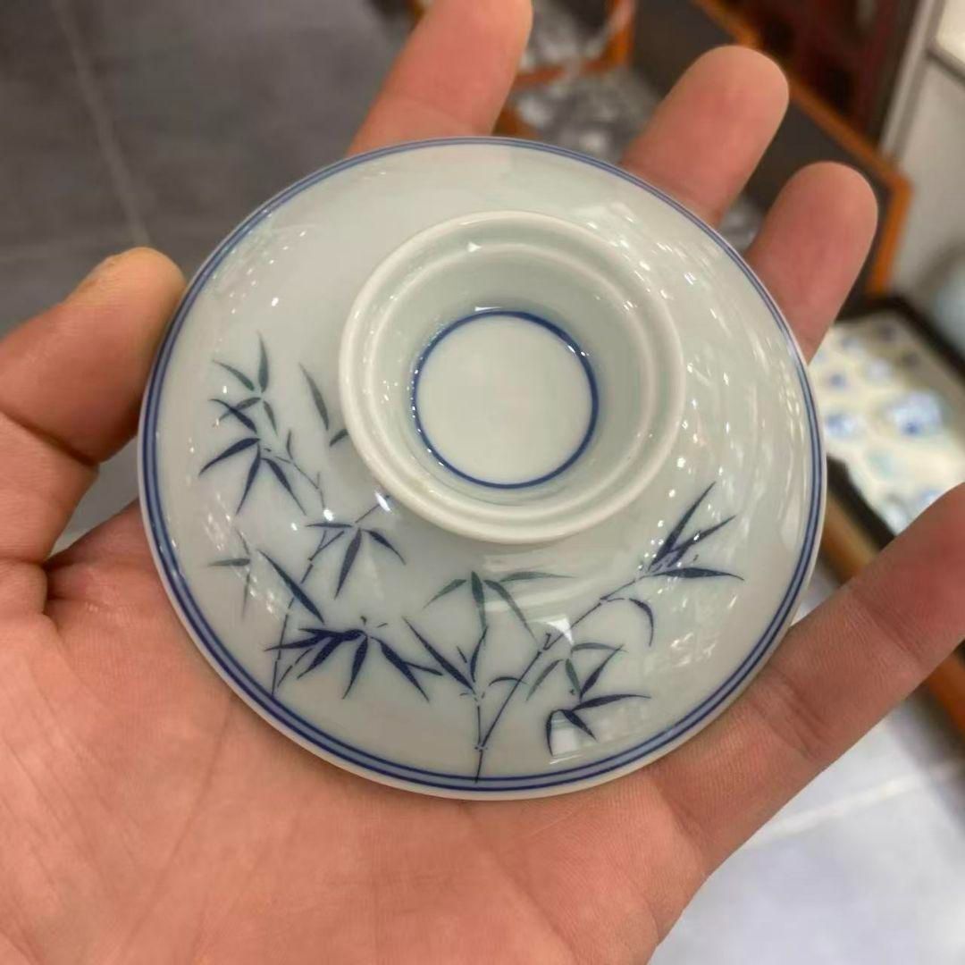 景徳鎮 青花竹報平安三才蓋碗 茶碗 煎茶器 中国茶器 新品未使用 - メルカリ
