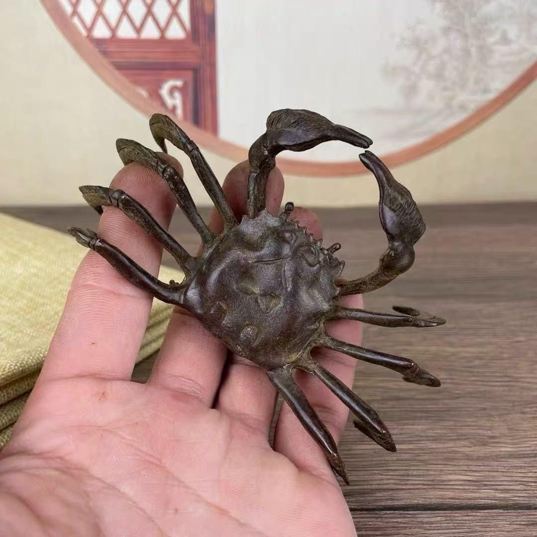 銅製 蟹 茶寵 置物 茶道具 香道具 装飾品 工芸品 美術品 - メルカリ