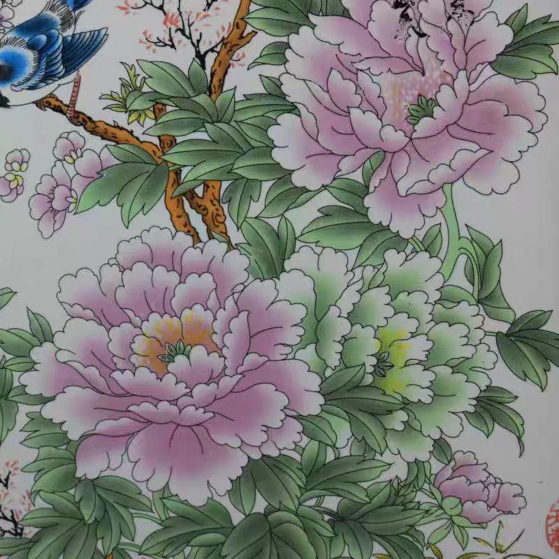 景徳鎮 花鳥図陶板画 応接間 書斎 懸掛 装飾品 工芸品 美術品 置物