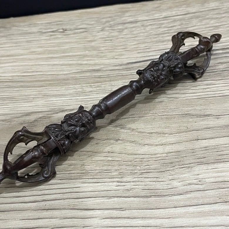 銅細工 五股金剛杵 法器 金剛尖 鎮宅辟邪 開運 風水 招財 置物 工芸品