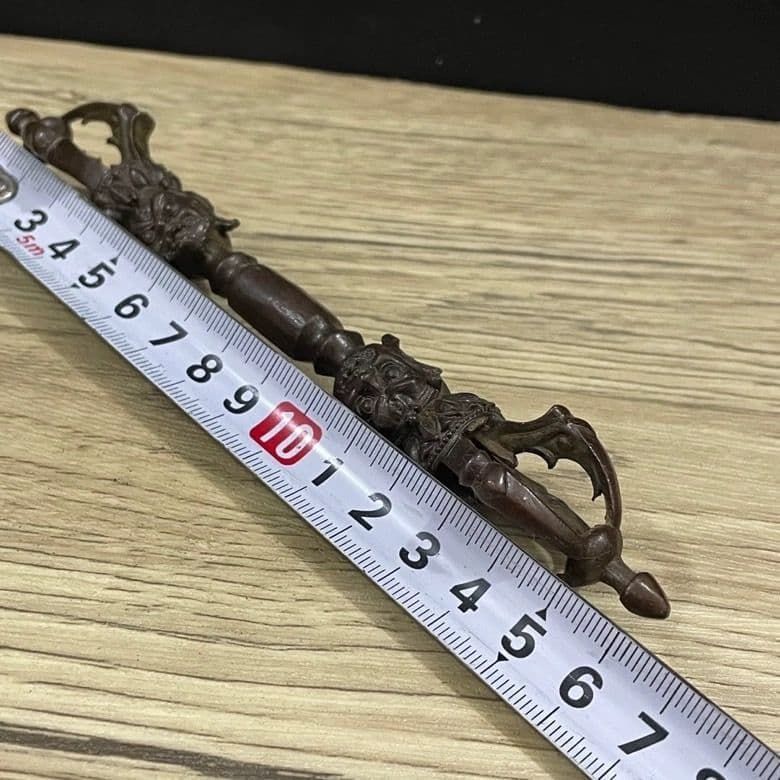 銅細工 五股金剛杵 法器 金剛尖 鎮宅辟邪 開運 風水 招財 置物 工芸品