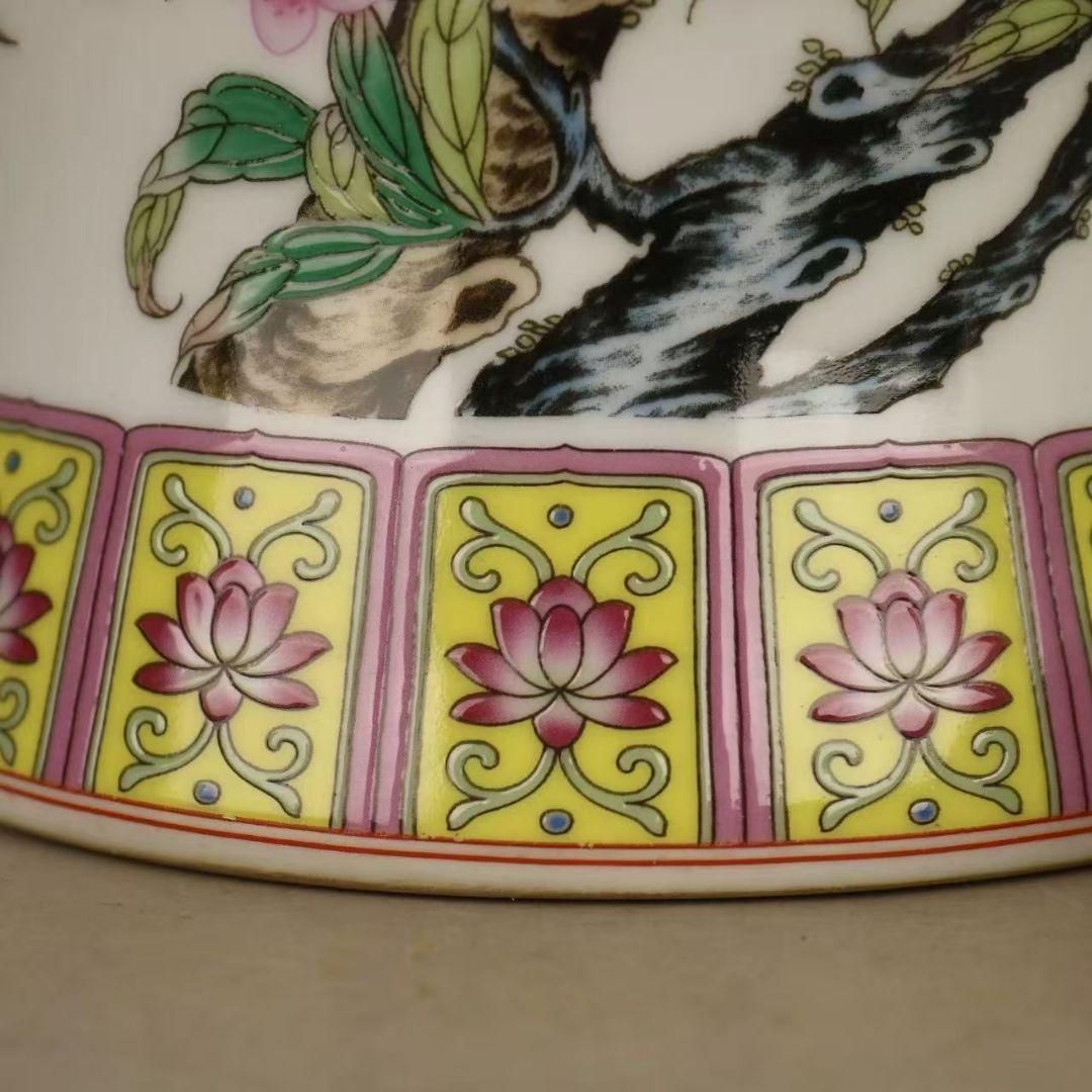 乾隆粉彩福寿九桃将軍缶 景徳鎮 陶磁器 装飾品 現代工芸品 美術品 置物