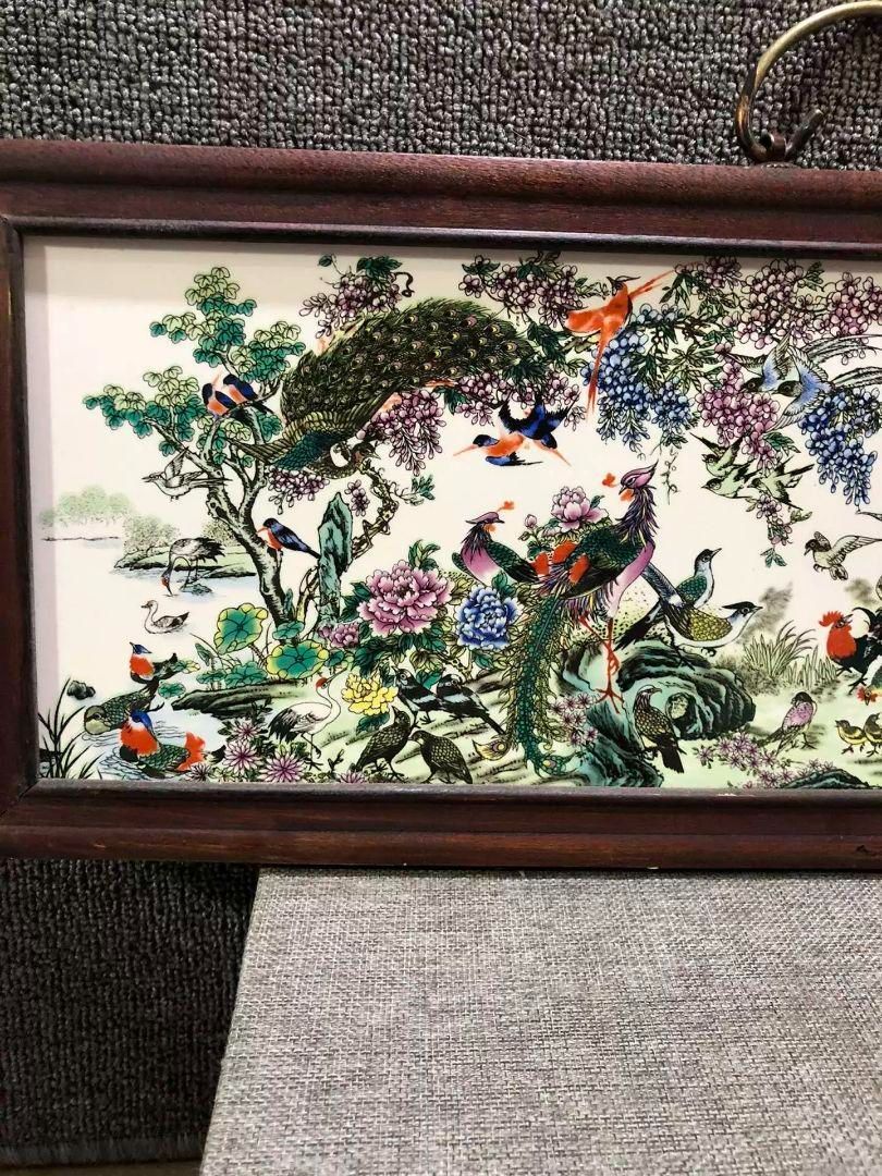 百鳥朝鳳 パステル花鳥陶板画 応接間 書斎 懸掛 装飾品 工芸品 美術品 置物 百鳥朝鳳 パステル花鳥陶板画 応接間 書斎 懸掛 装飾品 工芸品 美術品