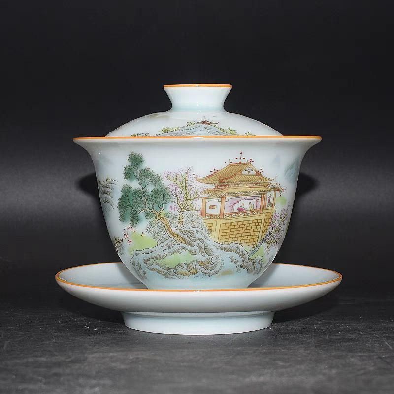 谷文晁筆 冨士牧狩之図 絹本肉筆 河和田村高倉氏蔵品 共箱 送料込み250824