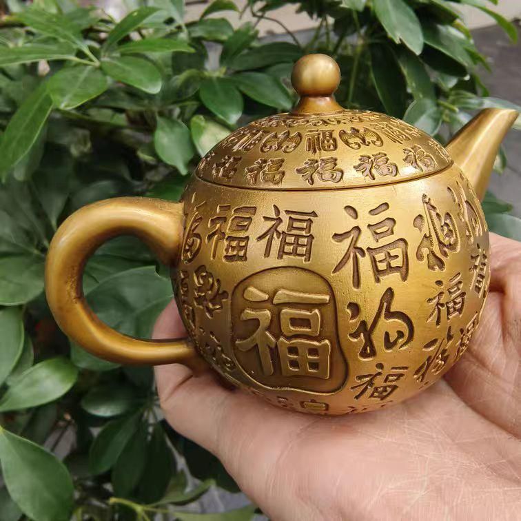 茶壺 百福茶壺 福字徳利 茶道具 煎茶器 文房具 銅製品 工芸品 置物 茶道具 百福徳利 福字茶壺 煎茶器 装飾品 工芸品 置物