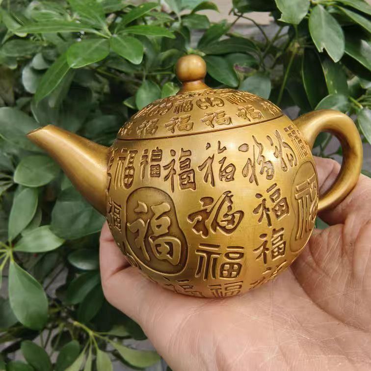 茶壺 百福茶壺 福字徳利 茶道具 煎茶器 文房具 銅製品 工芸品 置物