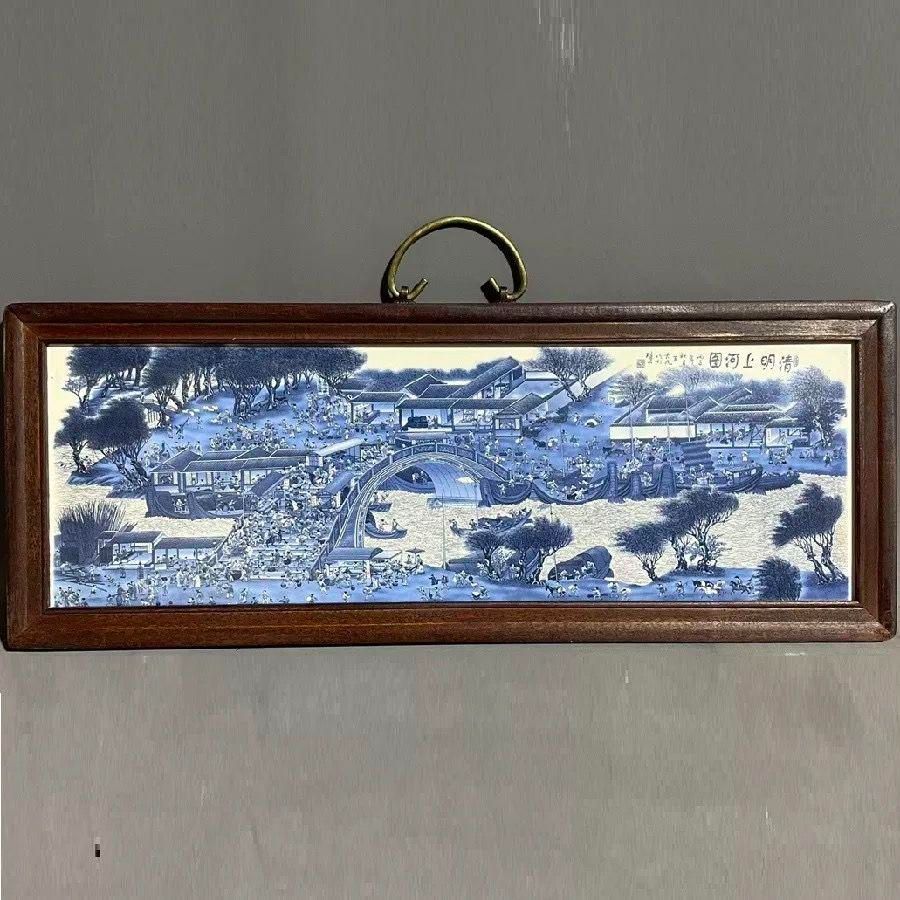景徳鎮 陶板画清明上河図 応接間 書斎 懸掛 装飾品 現代工芸品 美術品