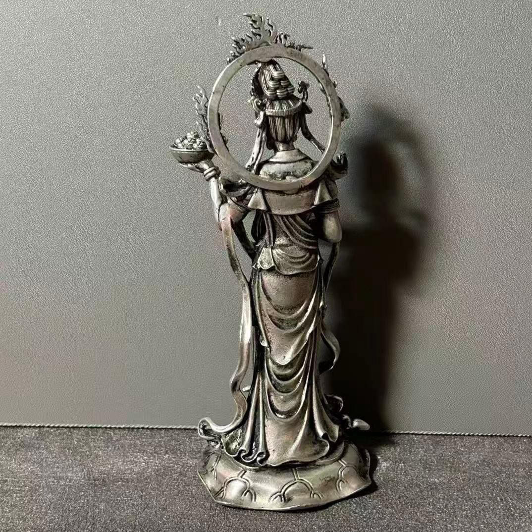 仏教美術 西方三聖坐像 地蔵 菩薩 観音 銅製 仏像 彫刻 置物 開運 風水