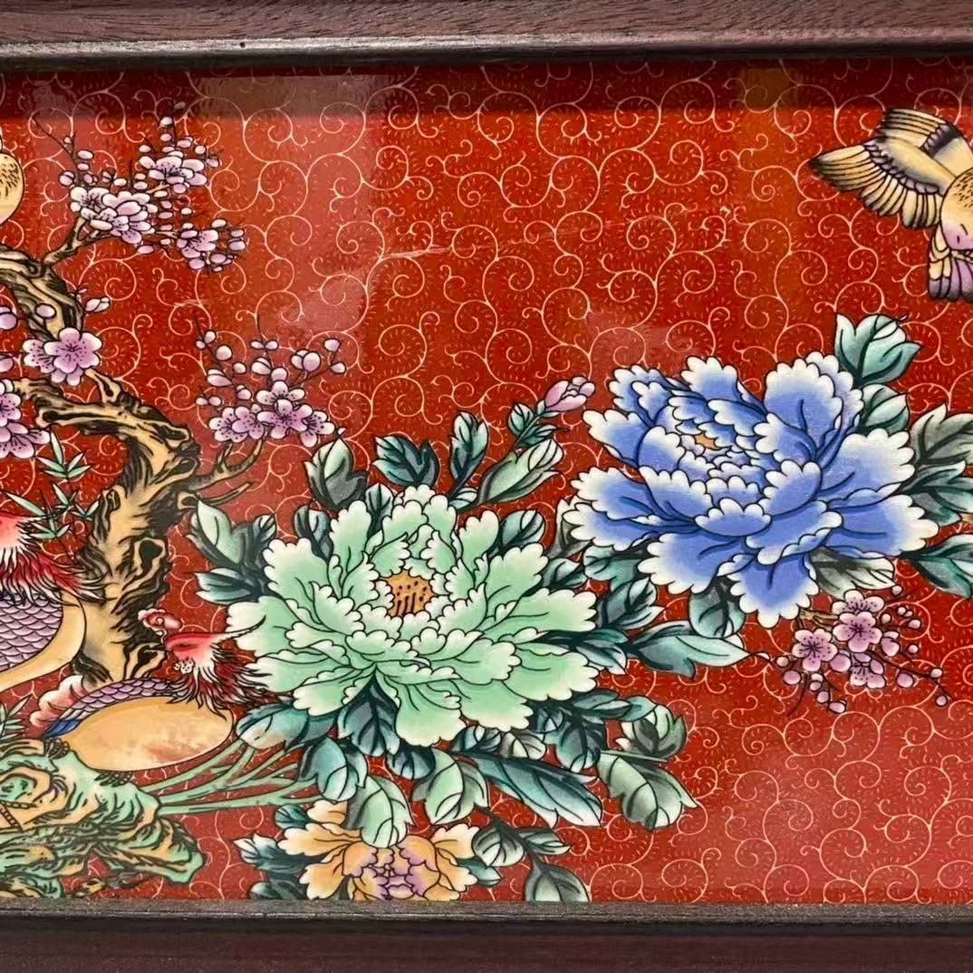 景徳鎮 花鳥図陶板画 応接間 書斎 懸掛 装飾品 工芸品 美術品 置物 景徳鎮 花鳥図陶板画 応接間 書斎 懸掛 装飾品 工芸品 美術品 置物